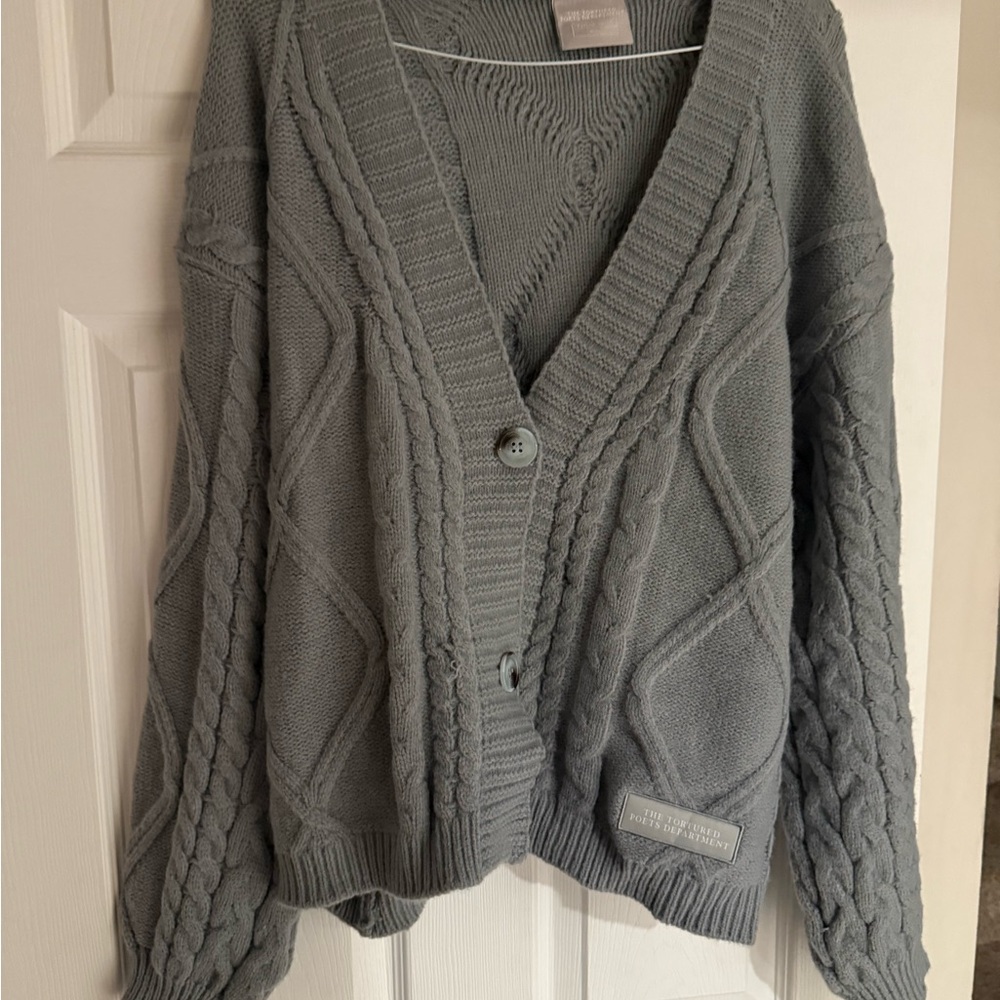Gray Cable Knit Women's Sweater